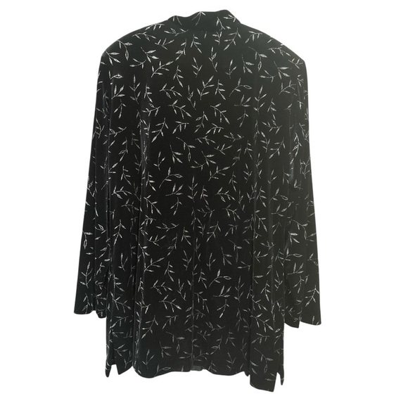 J.B.S. Vintage Black Velvet Mandarin Collar Elegant Black Wedding Event Sz 1X - Picture 2 of 10